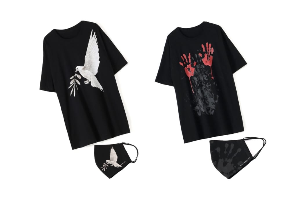 YOHJI YAMAMOTO、内田すずめとの平和を祈るコラボTシャツ+マスク発売 