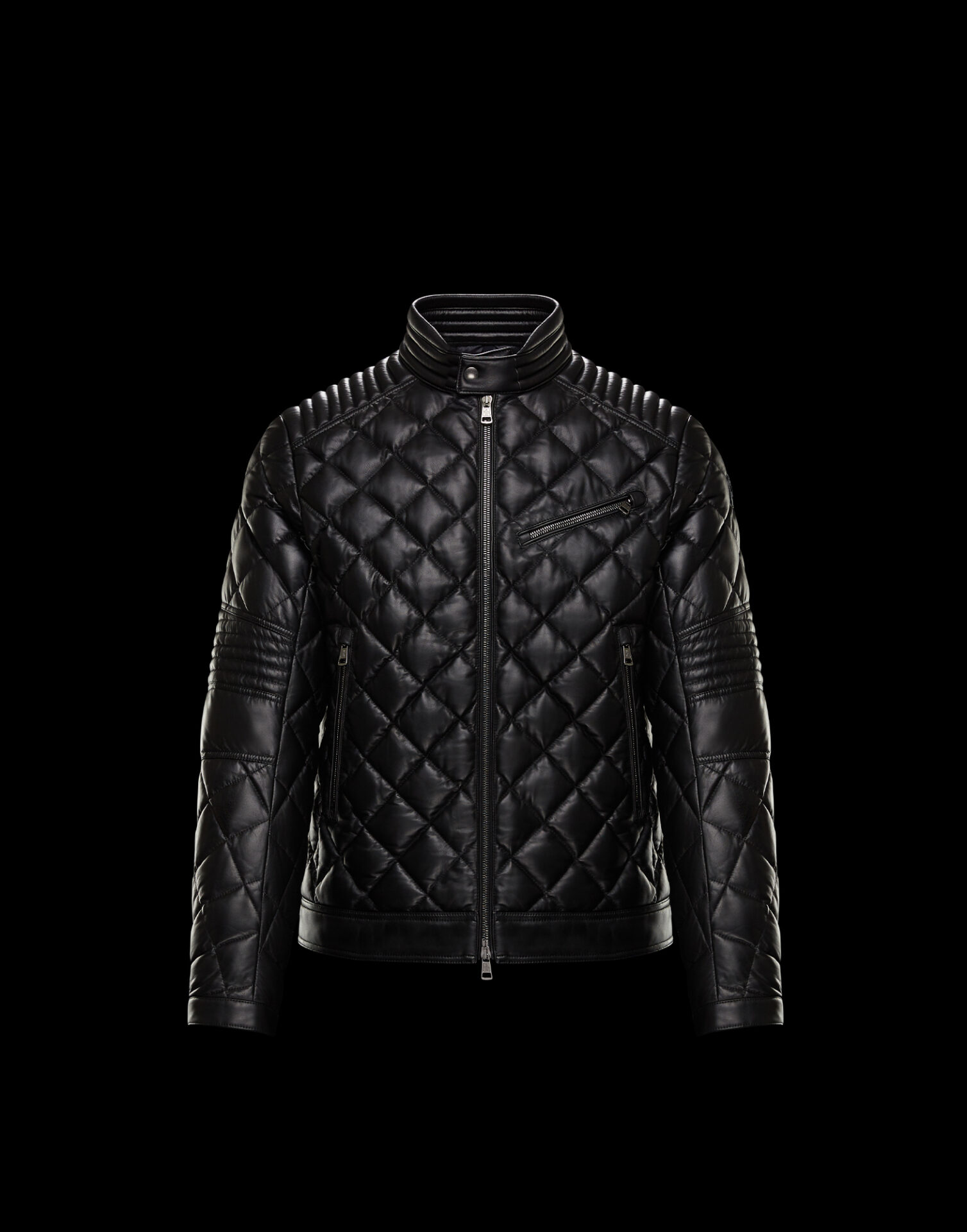 BENI様　MONCLER リード 新品 ストライプ モンクレール 革 MONCLER定番レザージャケット ナッパレザー用いた日本限定モデル発売