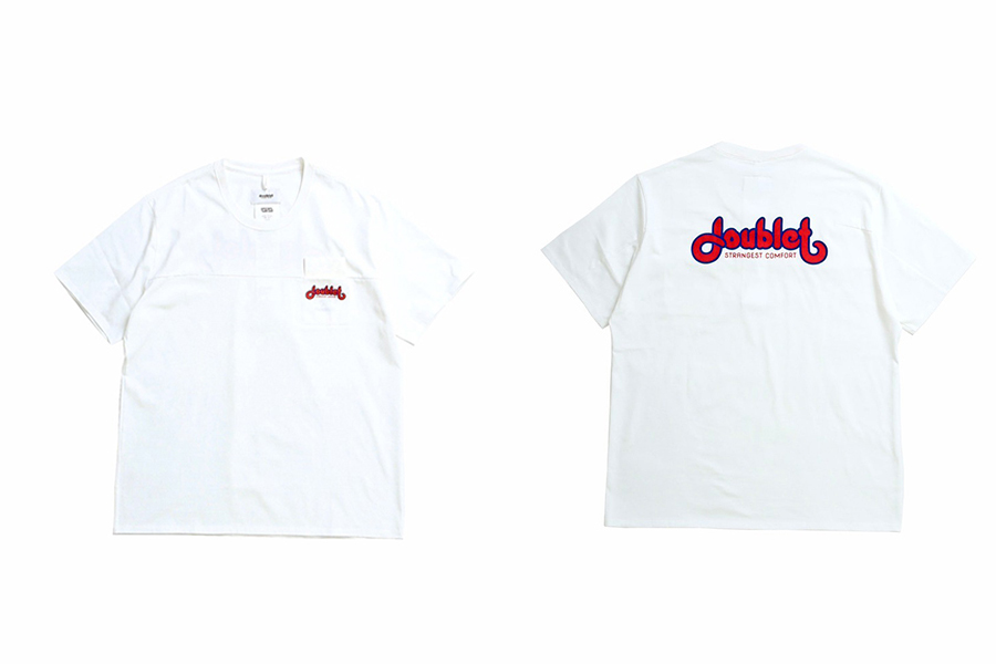 新品□doublet × WISM ファミレスTシャツ XL 白 ホワイト-