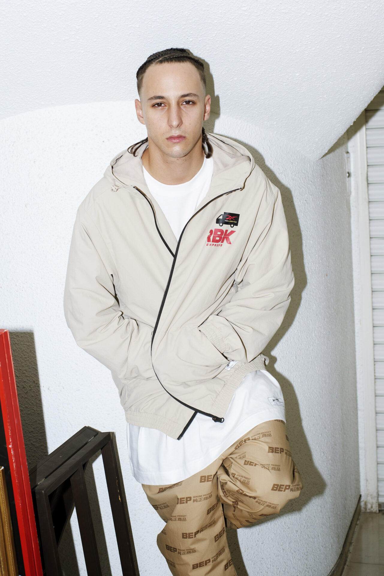 ブラックアイパッチ×リーボック ナイロンジャケット バイカラー ロゴいろいろ ブラックアイパッチ ジャケット / CL X BEP T JKT （ディープ