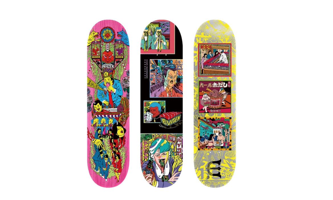 Evisen Skateboards、漫画家・松田光市とのコラボレーションスケートボードデッキ発売