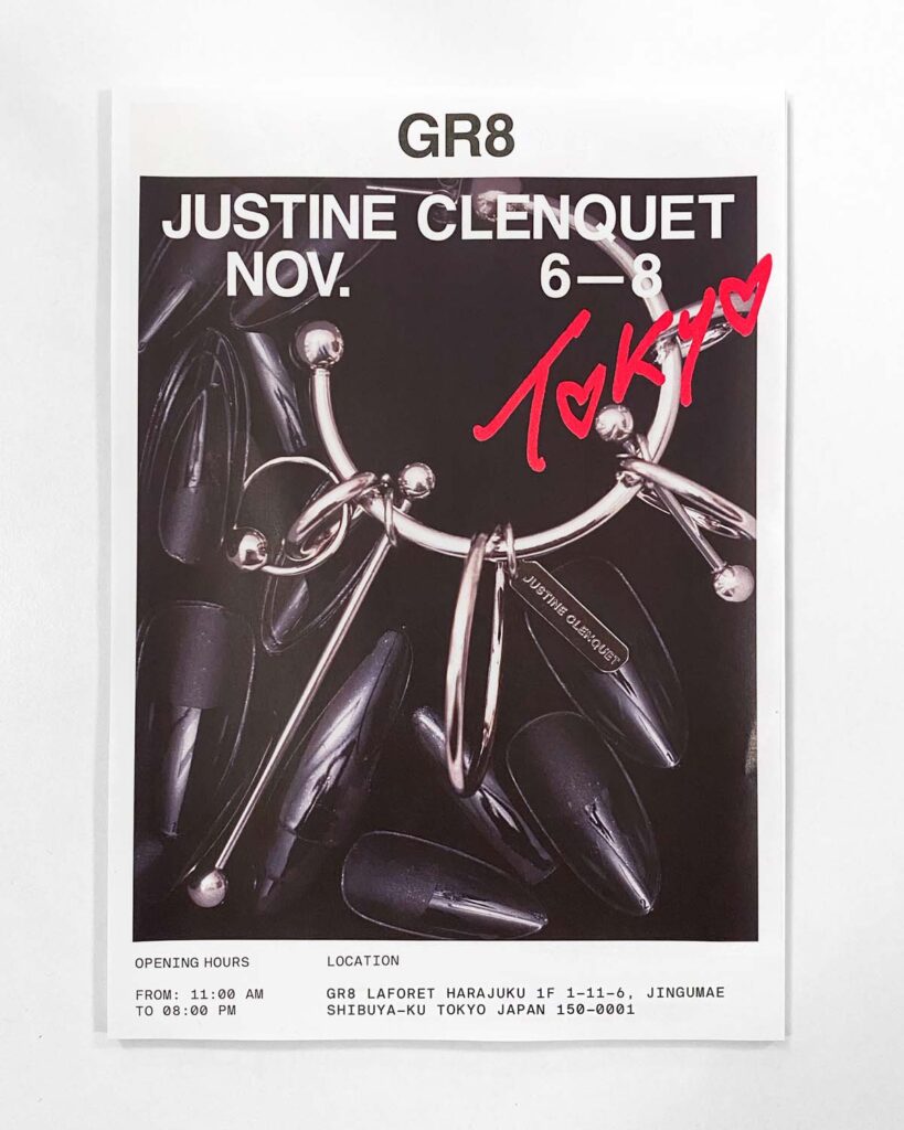 JUSTINE CLENQUET、GR8でポップアップ開催 | HIGHSNOBIETY.JP（ハイス