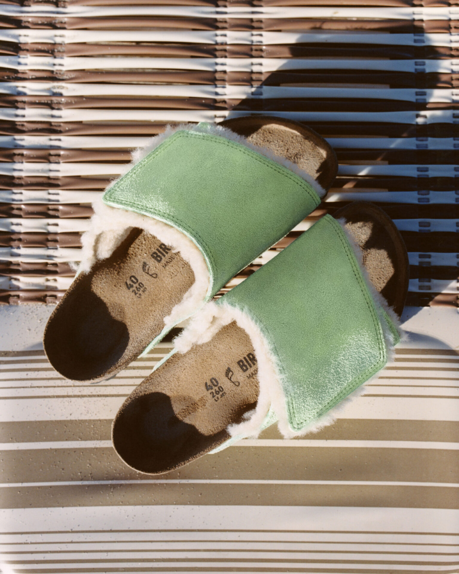 Stussy × BIRKENSTOCK Solana Washed Green STÜSSY × BIRKENSTOCK、コラボスリッポン「SOLANA」発売