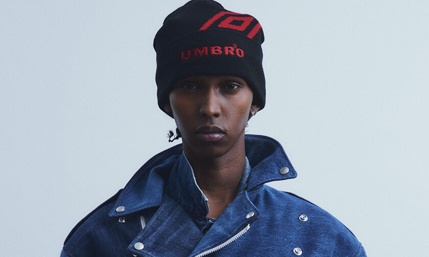 Children of the discordance × UMBRO、コラボアイテム発売。パッチワーク技術で左右非対称デザインなど